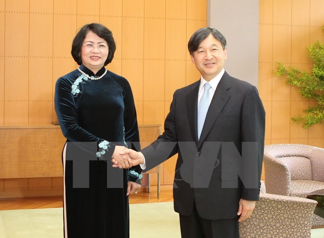 Phó Chủ tịch nước Đặng Thị Ngọc Thịnh gặp Nhà Vua, Hoàng Hậu và Hoàng Thái tử Nhật Bản