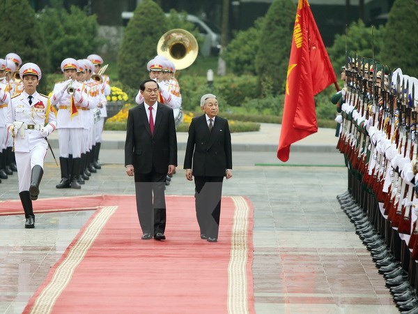 Chủ tịch nước Trần Đại Quang hội kiến với Nhà vua Nhật Bản Akihito